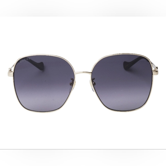 NEW GUCCI GOLD FRAME WOMEN SUNGLASSES GG1089SA 001 + GOLD CHAIN GUCCI EYEWEAR - Picture 10 of 11